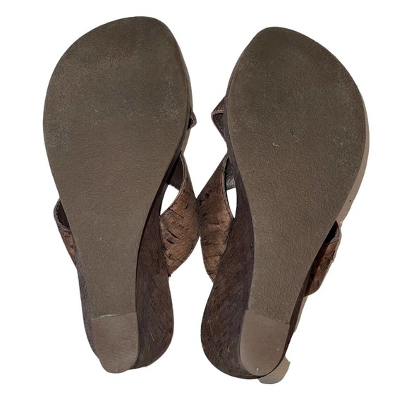 Kork Ease Geena Wedge Sandals Strappy Brown Cork Womens size 6 Slip On Shoes - Picture 4 of 5